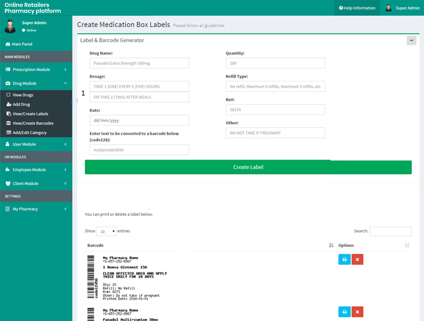 pharmacy management system