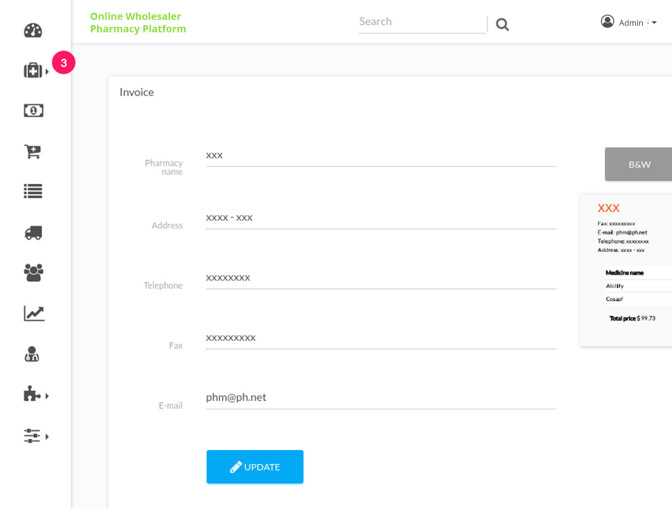 customisable pharmacy platform