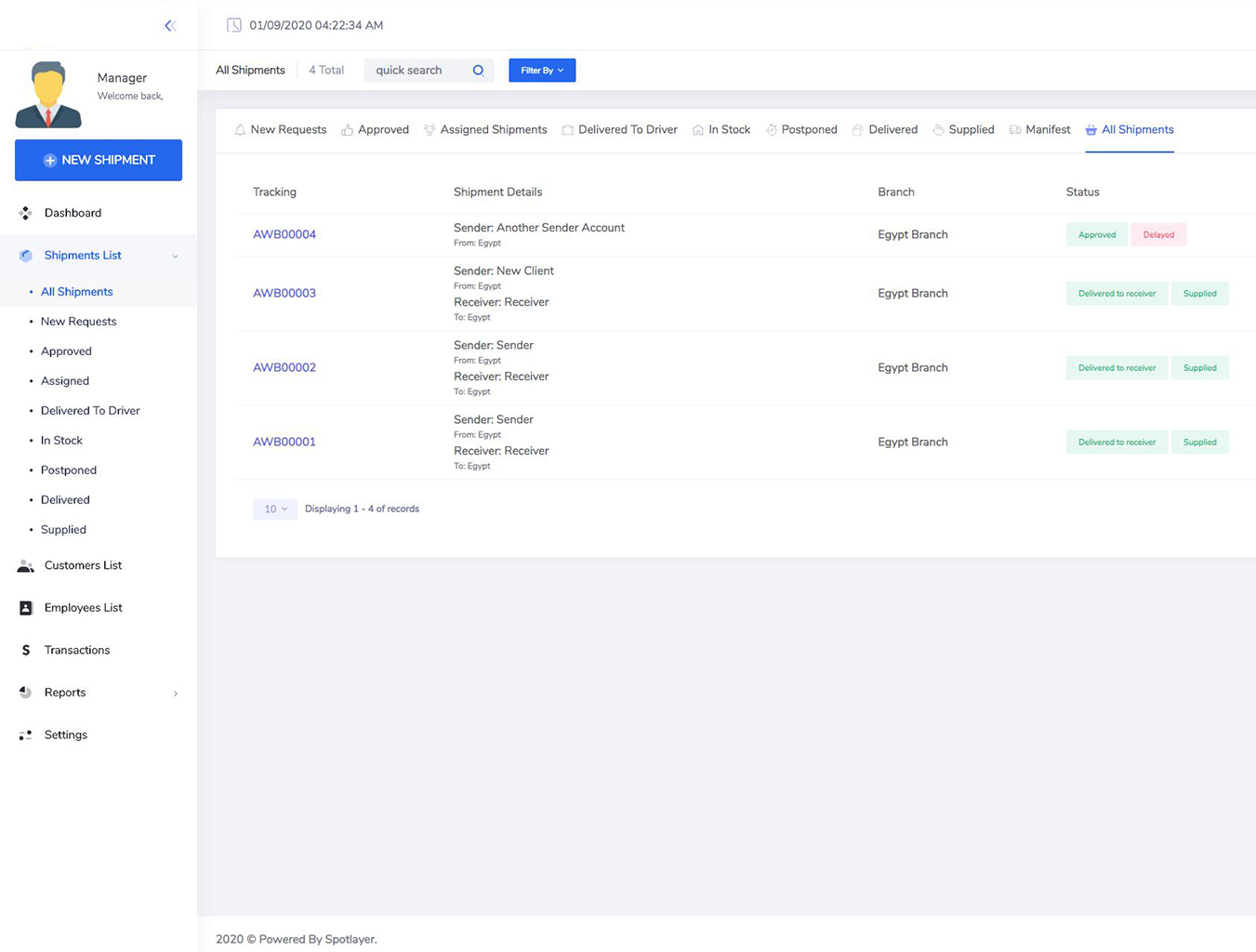 shipping management platform